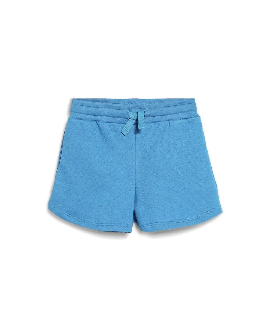 Short infantil de moletom com amarração azul