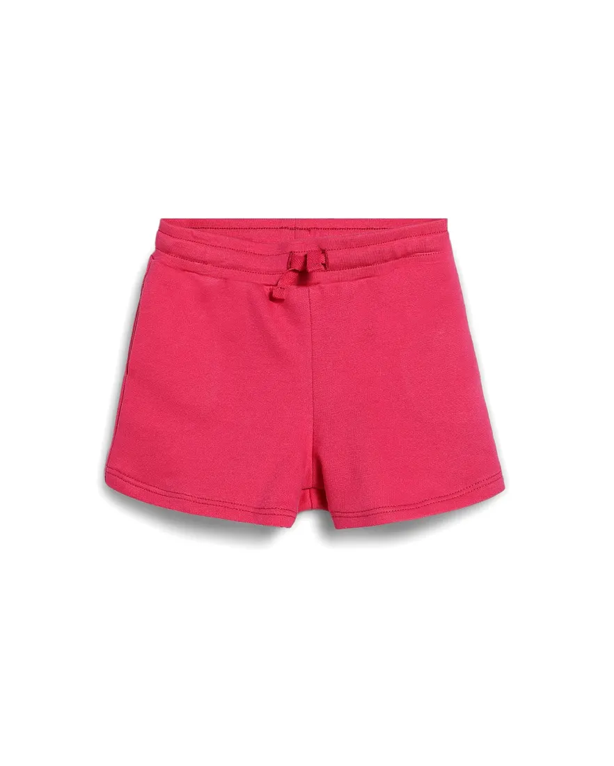 Short de moletom infantil com amarração rosa