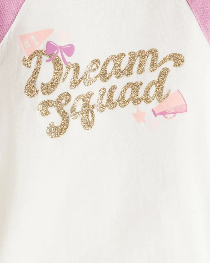 Outra vista de Pijama longo infantil 4 peças cheerleader - multicor
