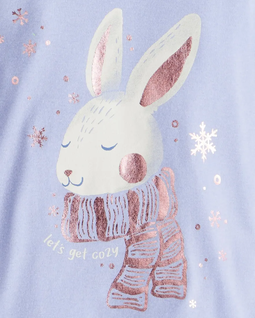 Outra vista de Pijama longo infantil 4 peças neve - multicor