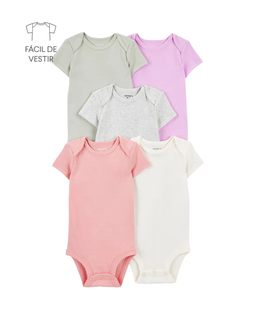 Kit body bebê 5 peças multicor