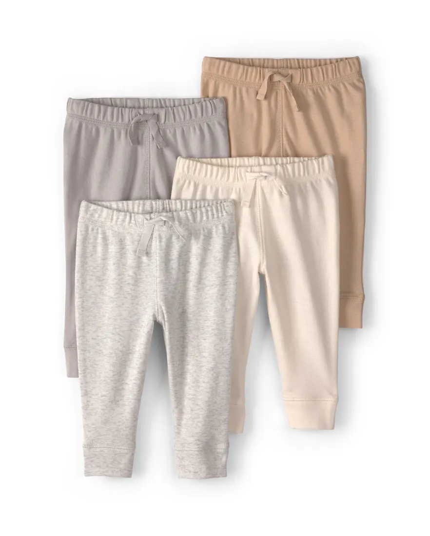 Kit calça bebê 4 peças jogger básica - Multicor