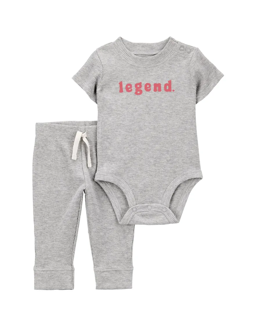 Conjunto longo bebê 2 peças mescla legend - cinza