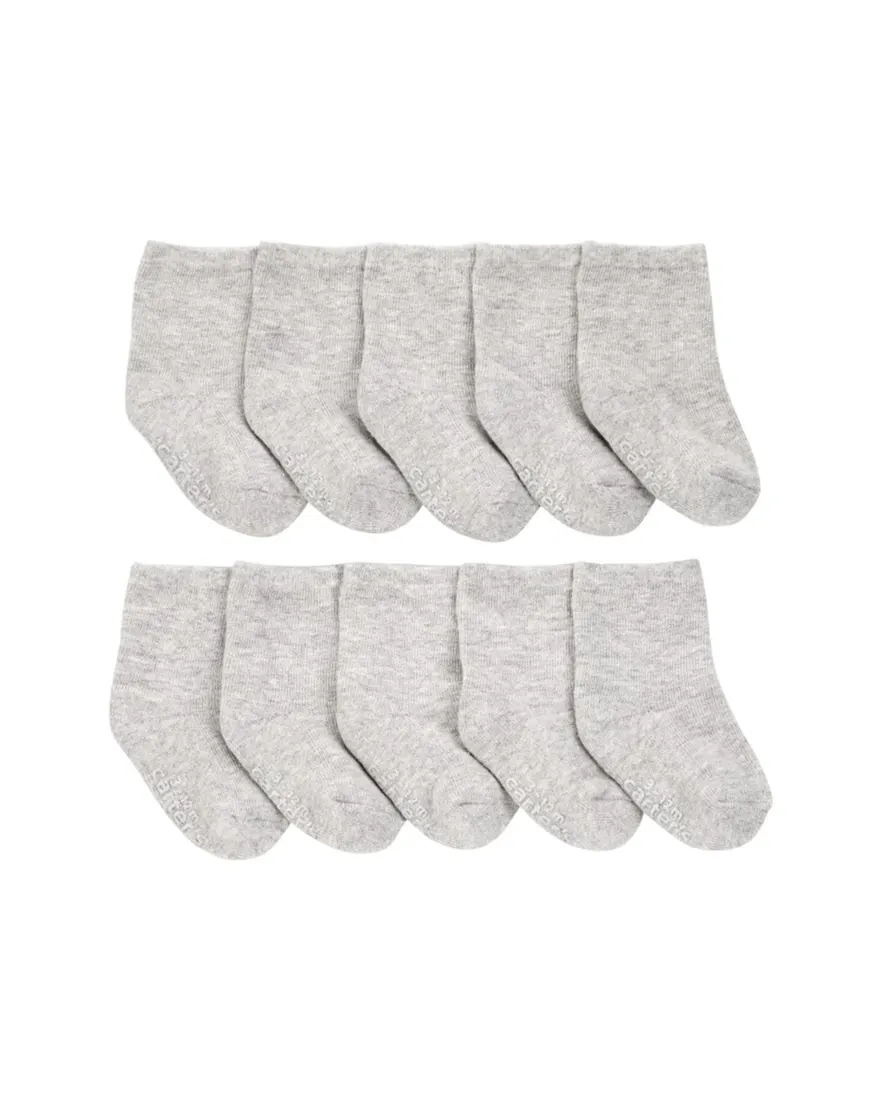 Kit meia bebê 10 pares mescla cinza