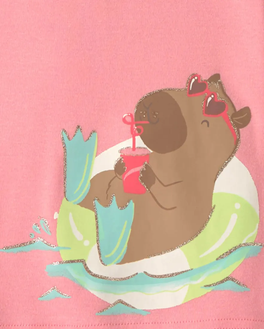 Outra vista de Pijama infantil 4 peças estampado - Multicor