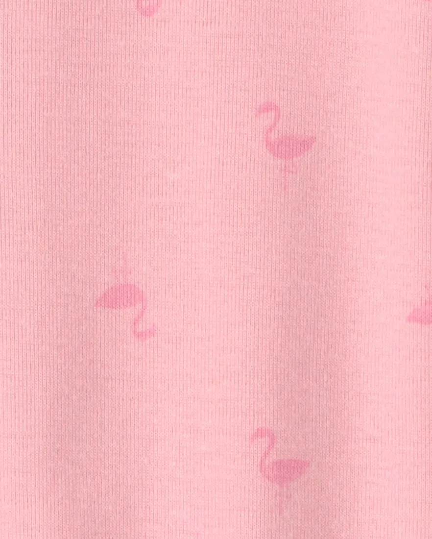 Outra vista de Macacão pijama infantil com pezinho estampado - Rosa