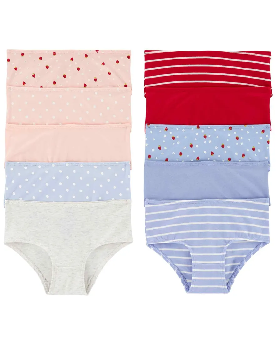 Kit calcinha infantil 10 peças estampadas multicor