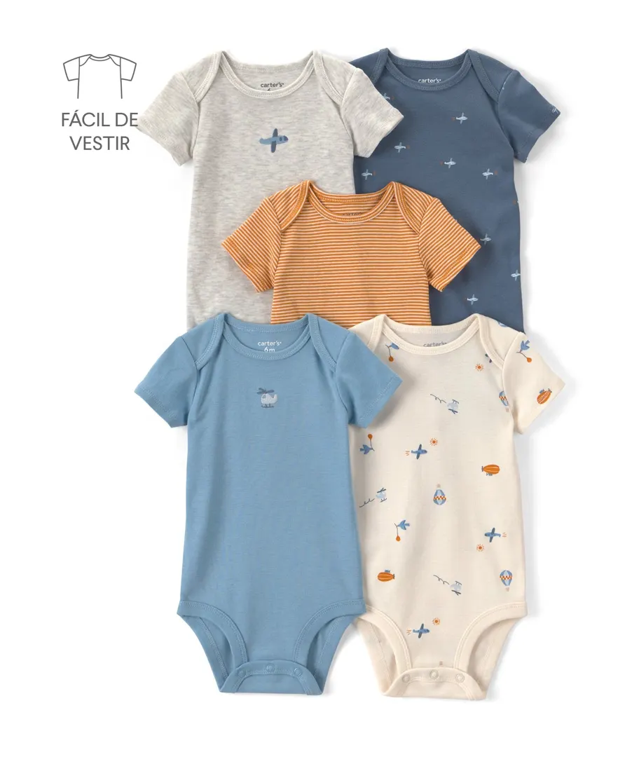 Outra vista de Enxoval bebê menino 8 peças estampado - Multicor