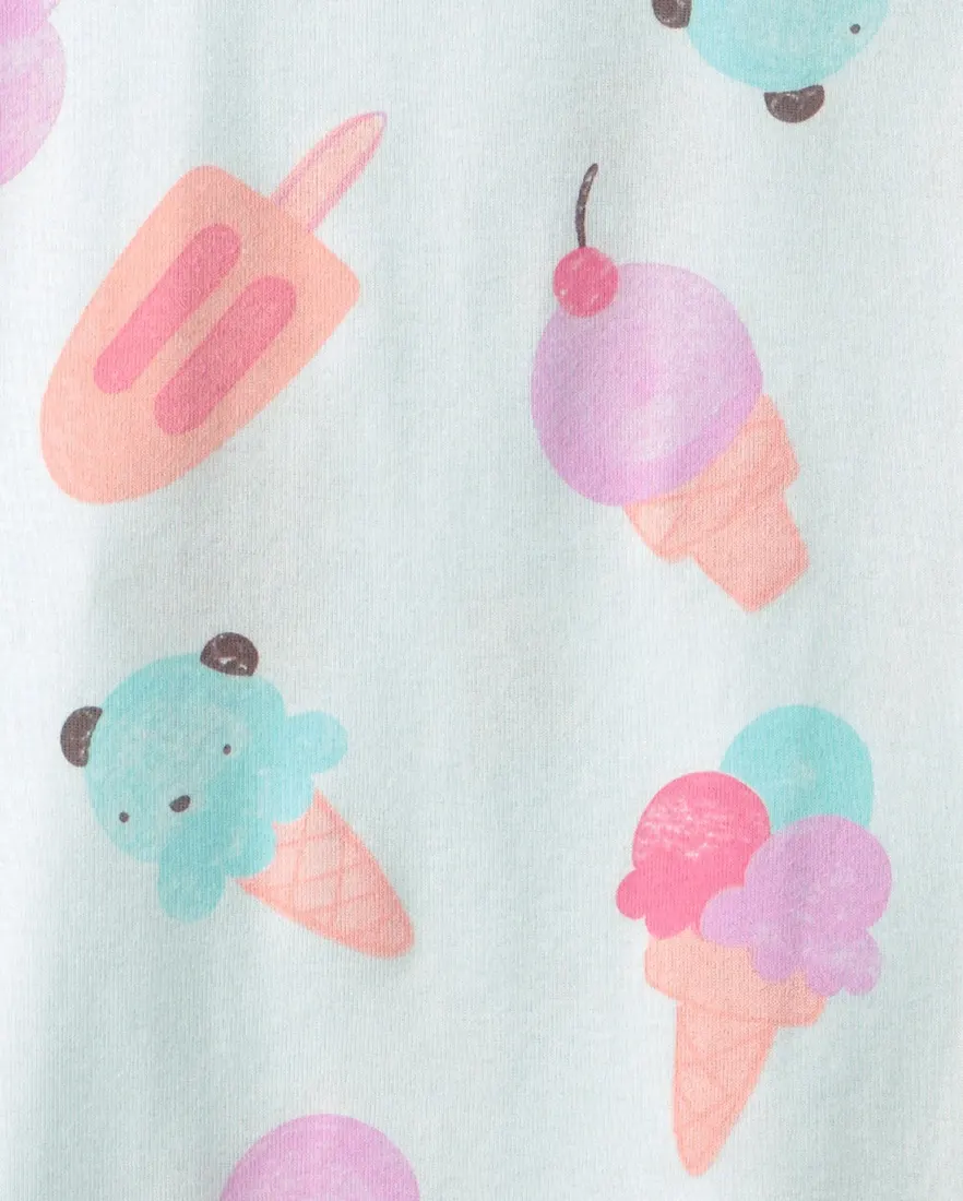 Outra vista de Pijama curto infantil 4 peças estampado - Multicor