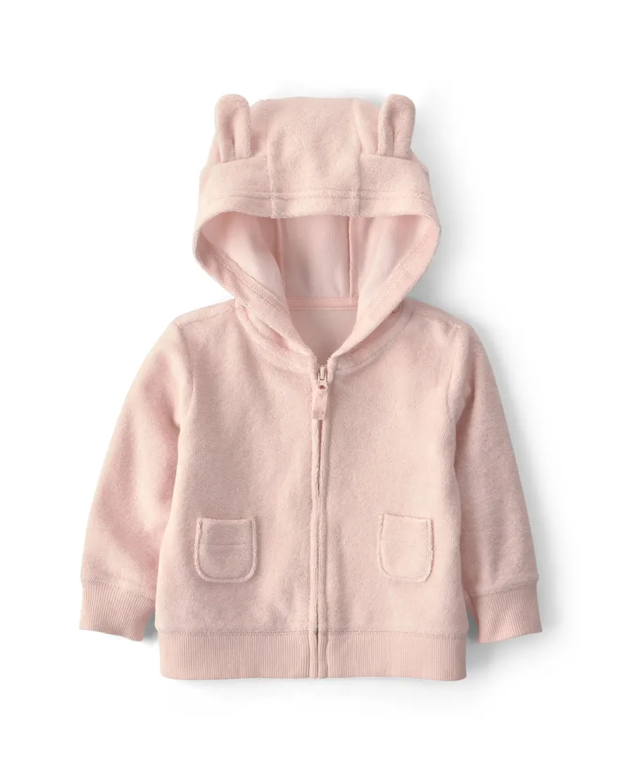 Outra vista de Conjunto longo bebê 3 peças em plush estampado - Multicor