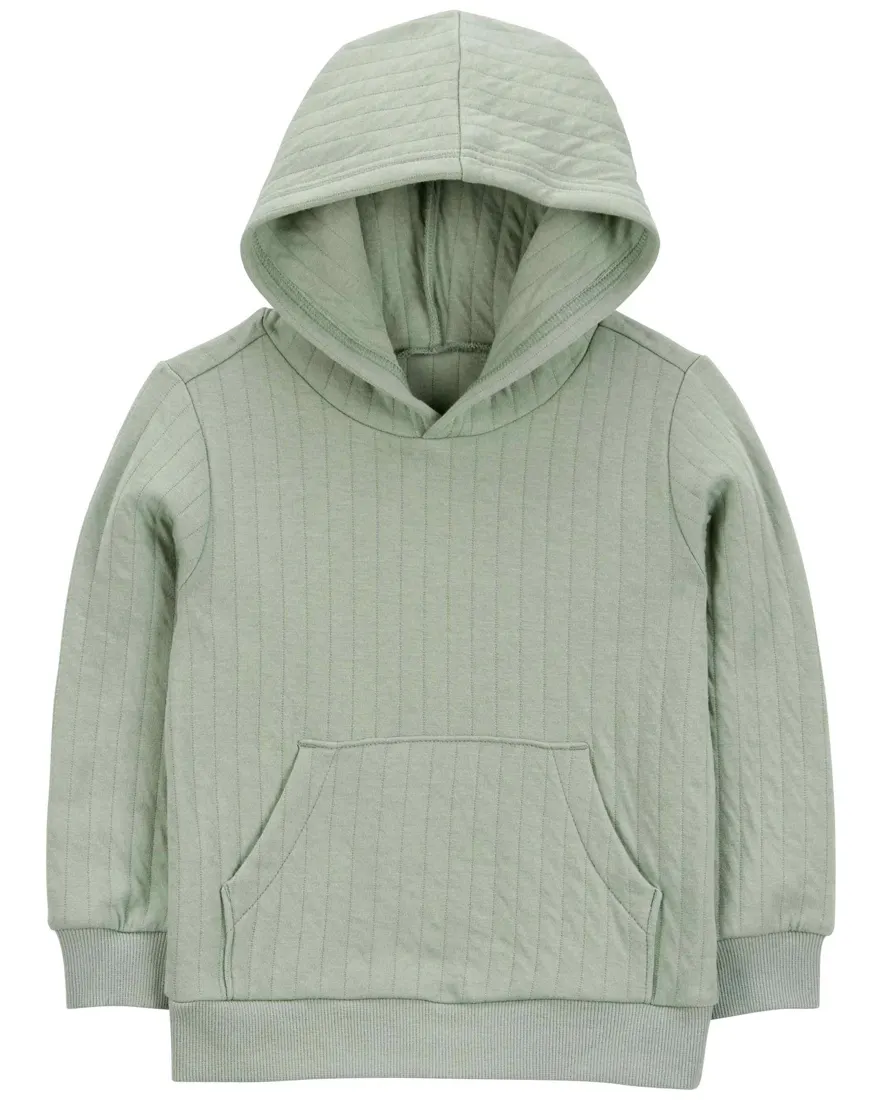 Blusa de moletom infantil com capuz e bolso canguru verde