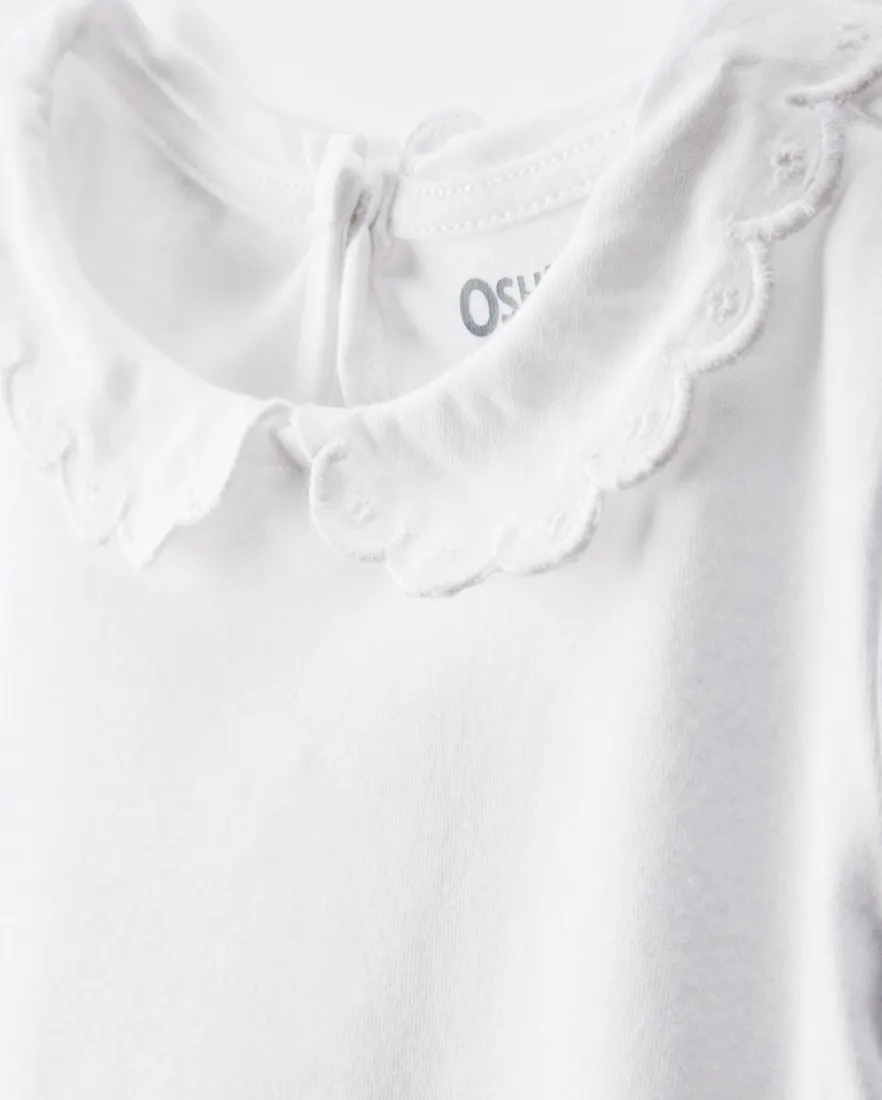 Outra vista de Body gola boneca bebê menina - Branco