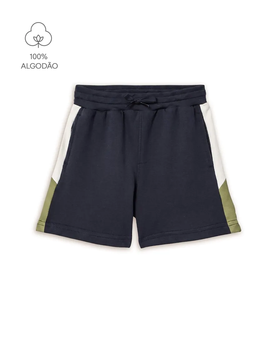 Bermuda infantil menino em algodão - Azul Escuro