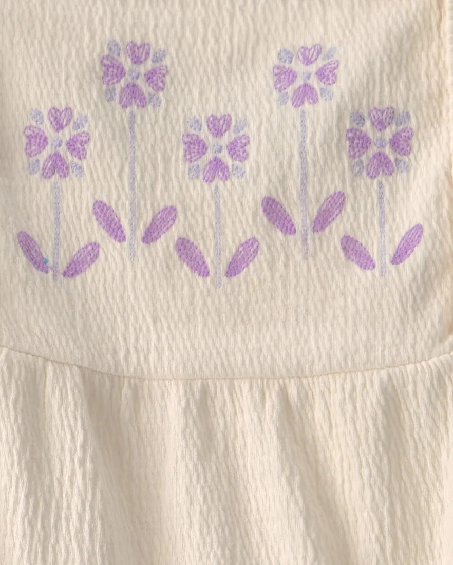 Outra vista de Conjunto curto infantil 2 peças texturizado e estampado - Multicor