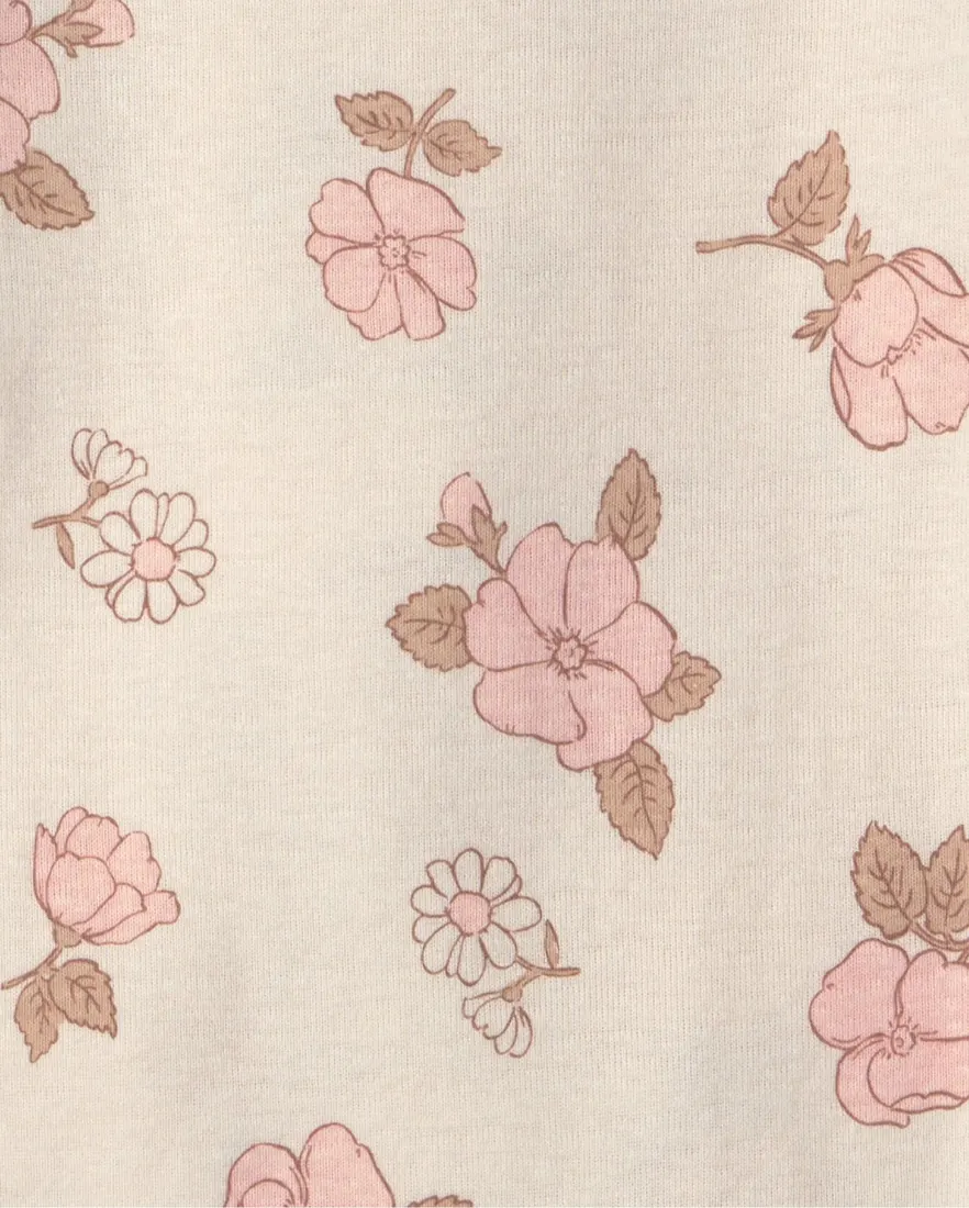 Outra vista de Kit body bebê 3 peças listrado floral - Multicor
