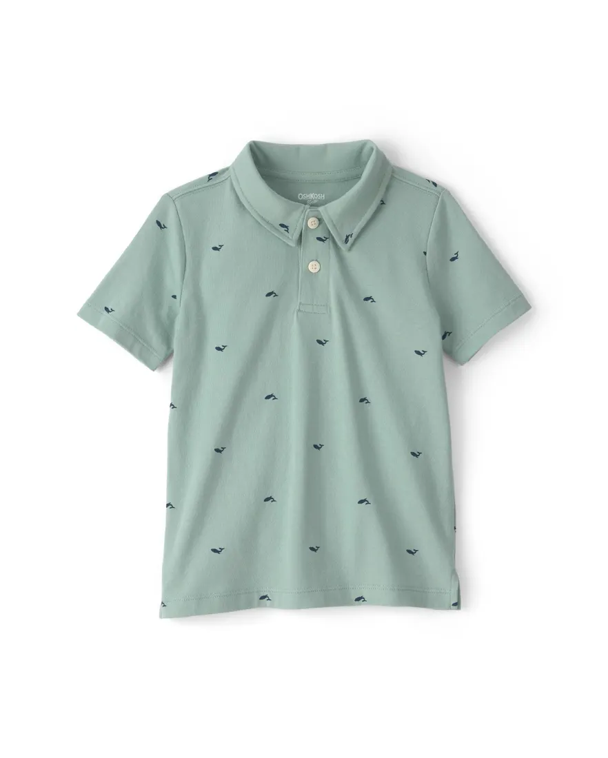 Polo infantil regular baleias - verde