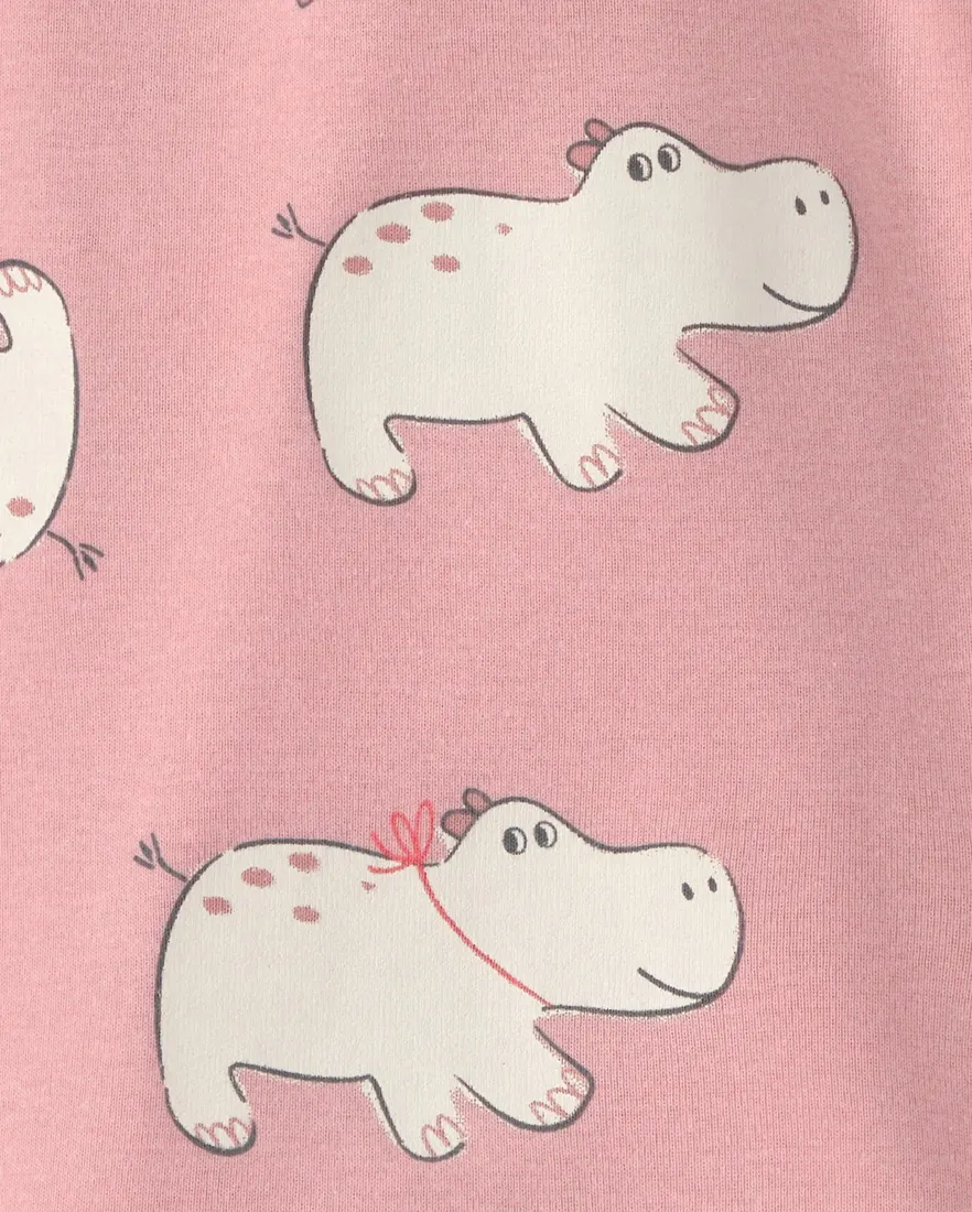 Outra vista de Macaquinho bebê estampado - Rosa