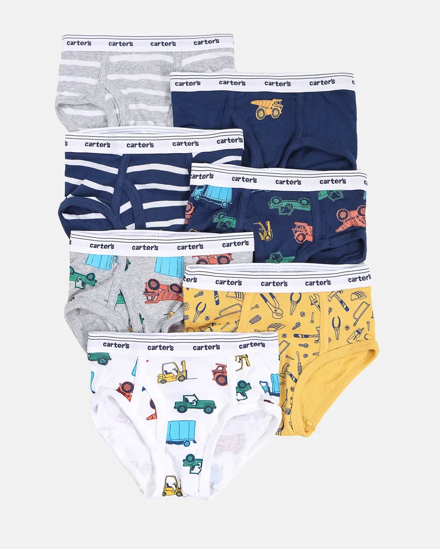 Kit cueca infantil menino caminhão 7 peças - Multicor