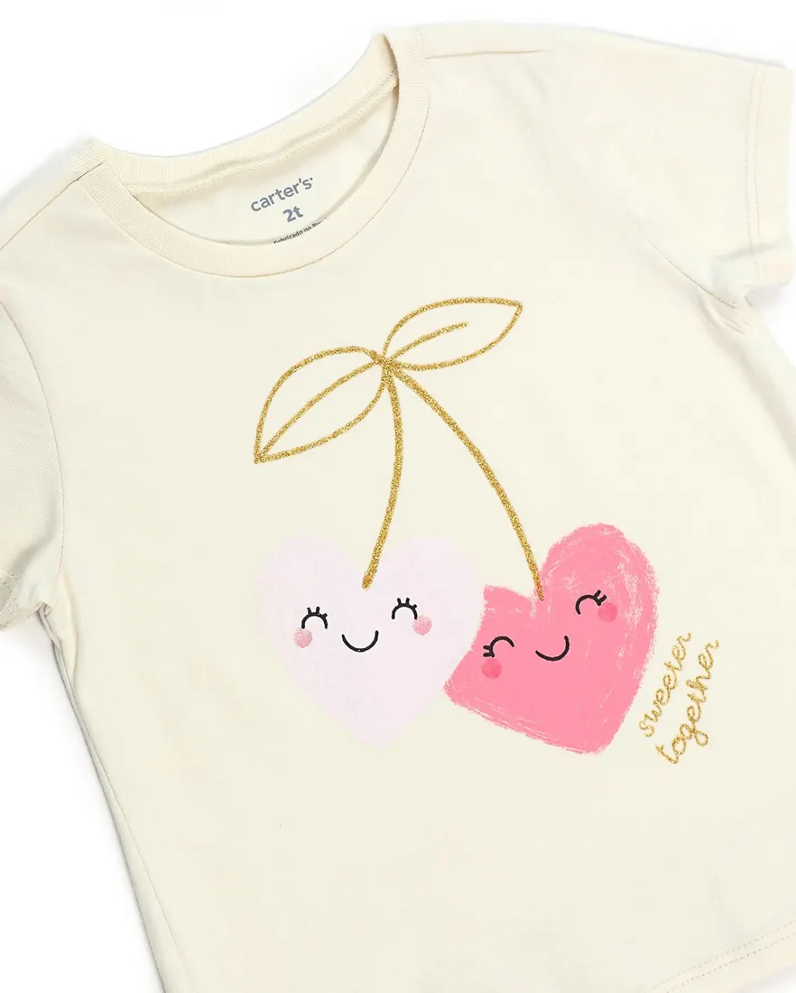 Outra vista de Camiseta infantil coração