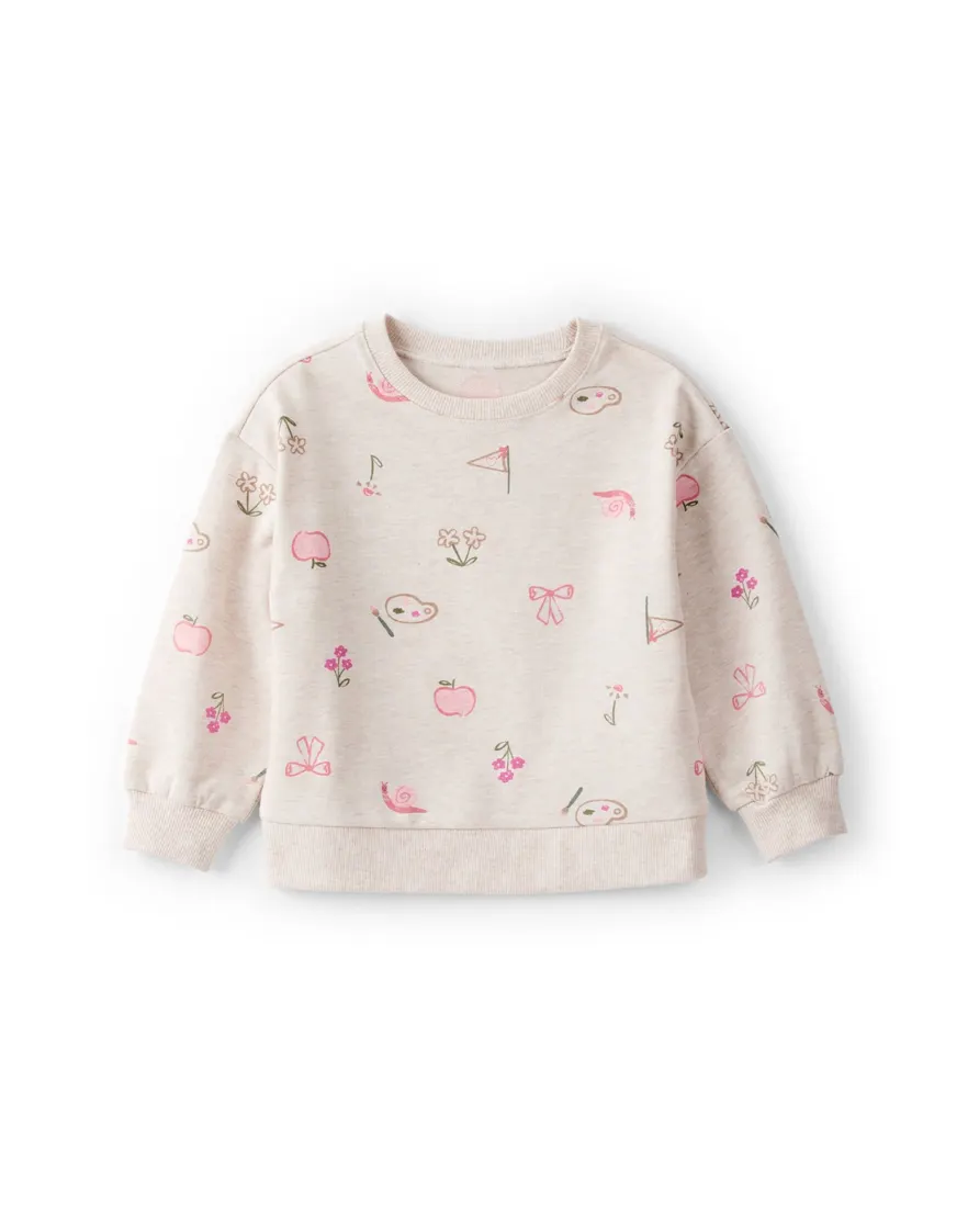 Blusa de moletom infantil pinturas mescla - bege