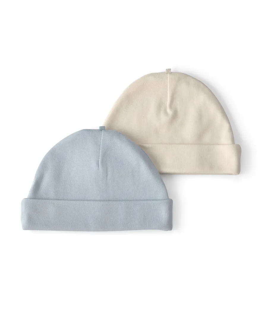 Kit touca bebê 2 peças com dobra - Multicor