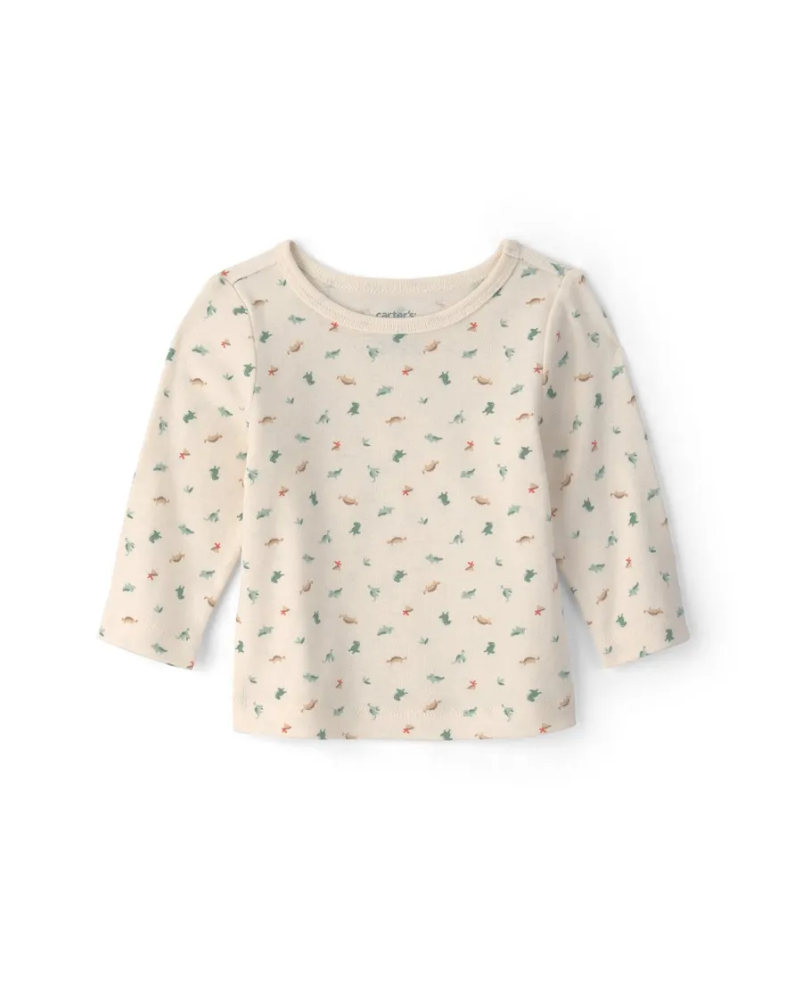 Outra vista de Jardineira bebê com blusa estampada - Multicor
