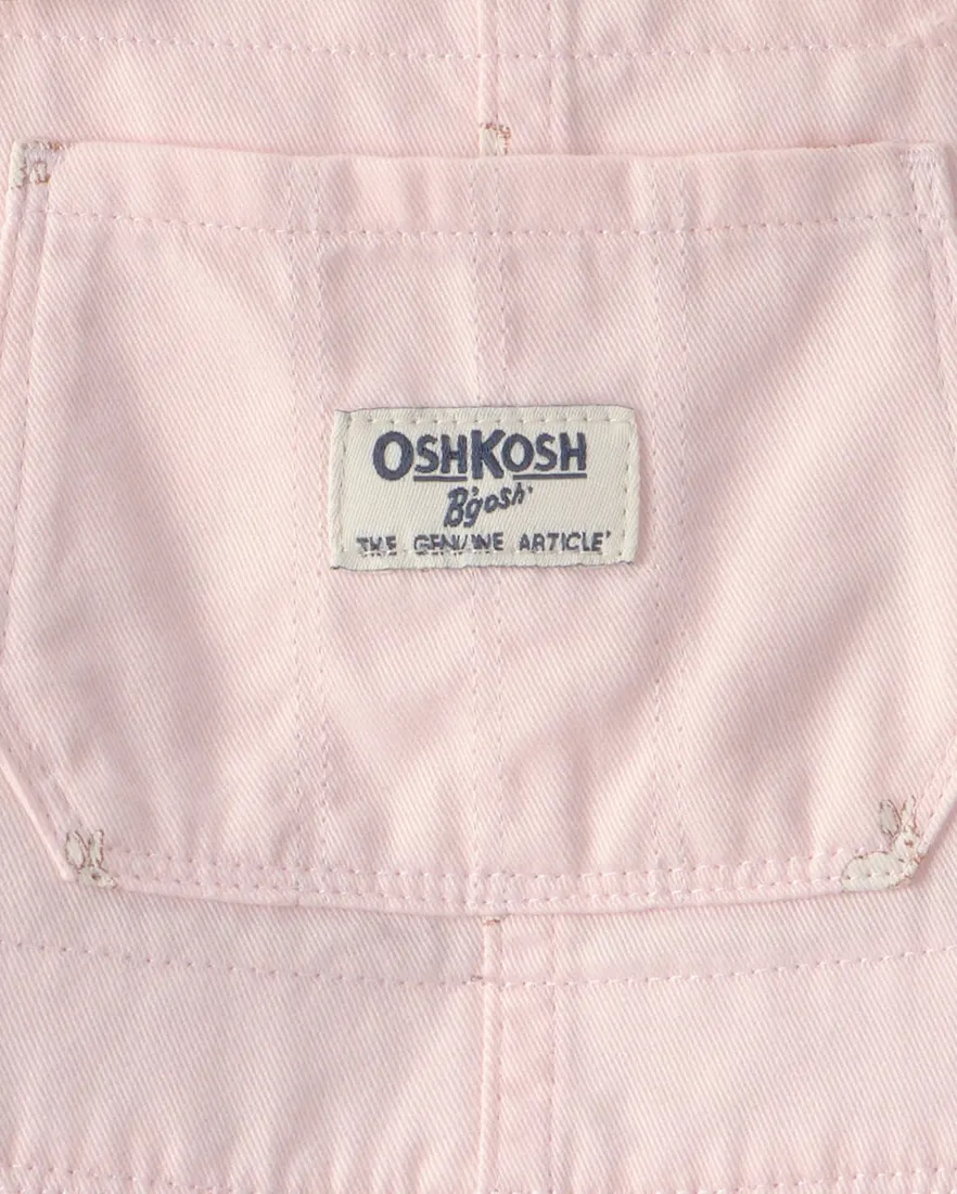 Outra vista de Salopete sarja infantil estampa coelho - rosa