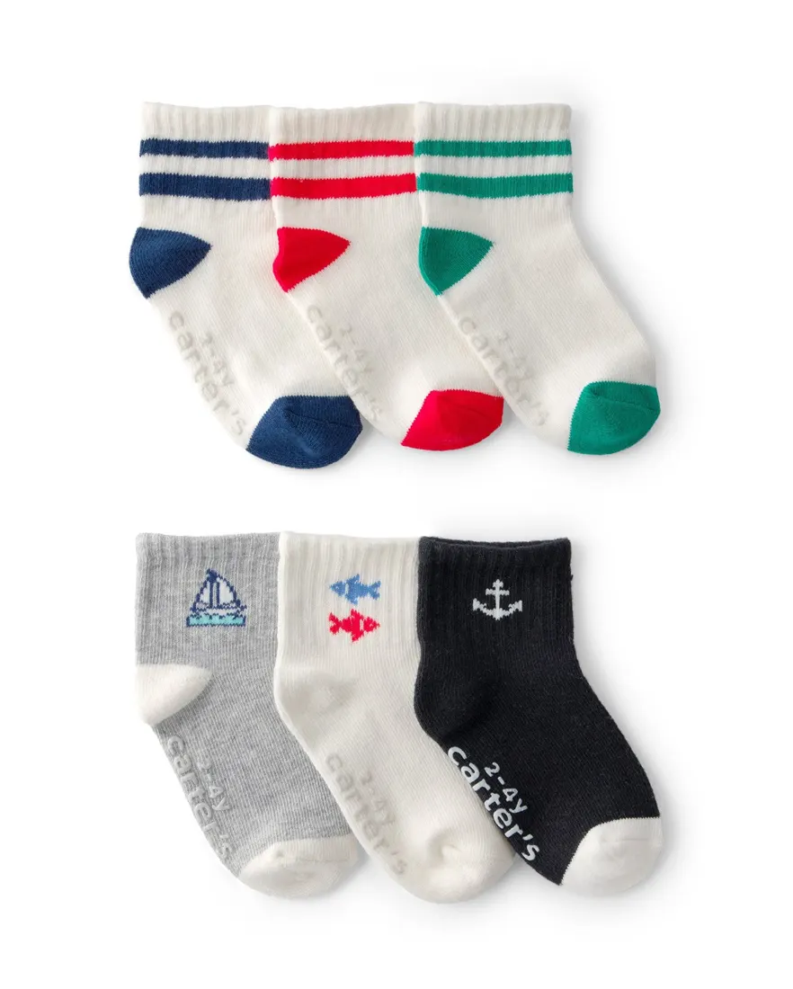 Kit meias bebê 6 pares sortidos - Multicor