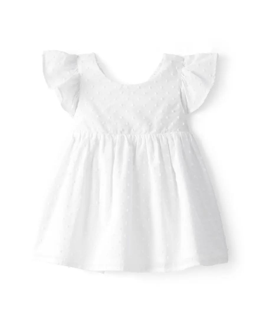 Vestido bebê texturizado com calcinha - branco