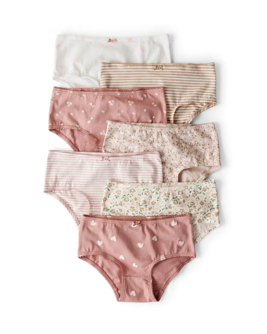Kit calcinha infantil 7 peças diversas - multicor