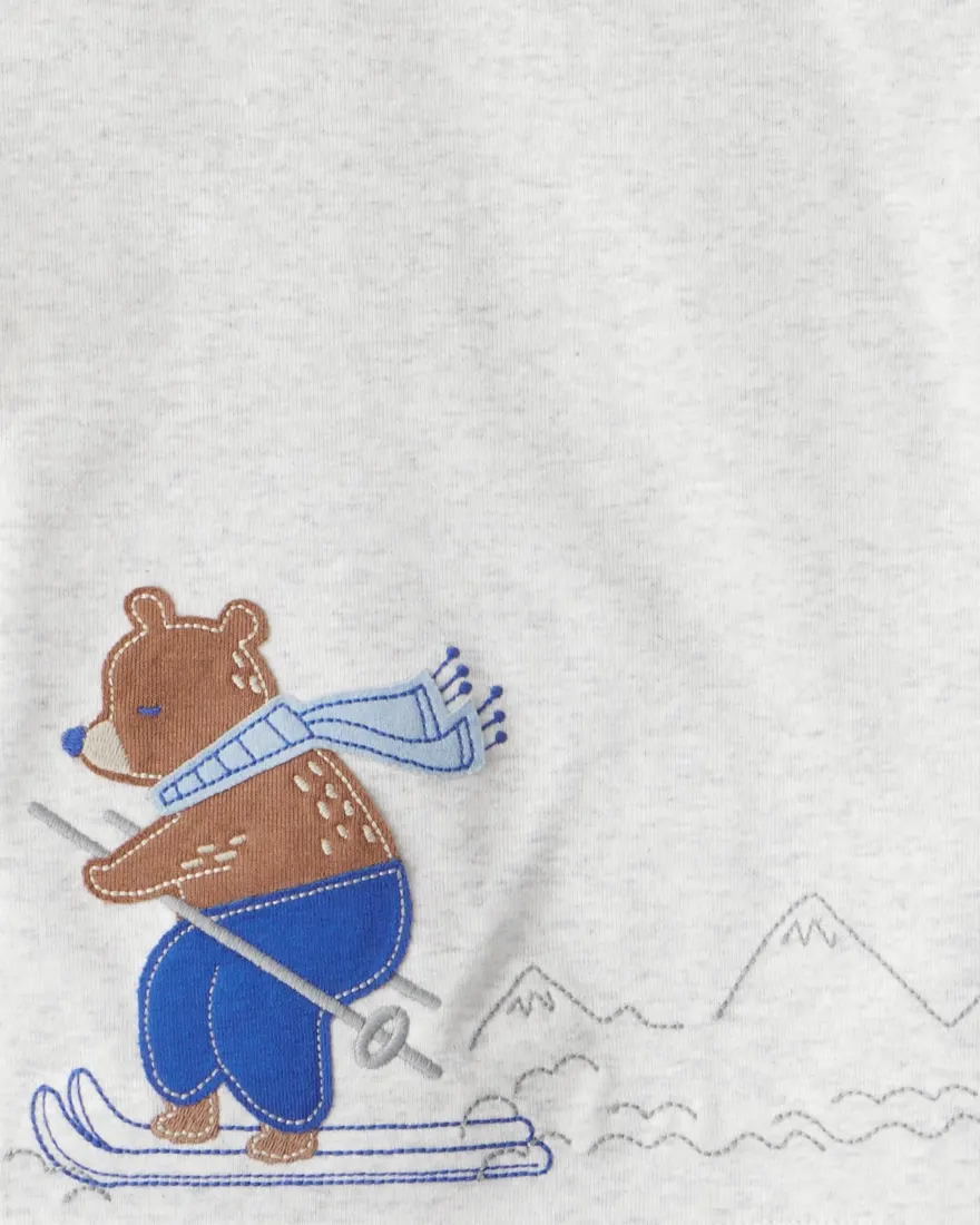 Outra vista de Pijama longo infantil 4 peças ursinho - multicor