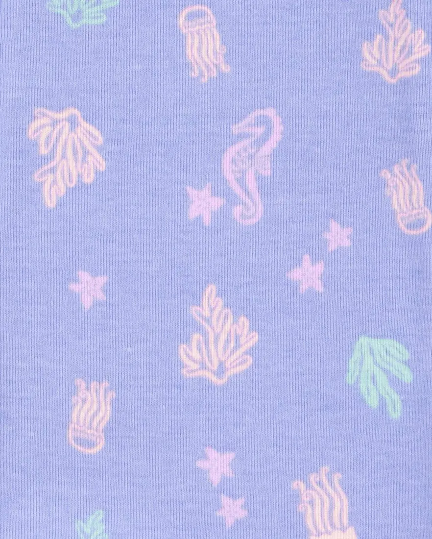 Outra vista de Macacão pijama bebê algas marinhas lilás