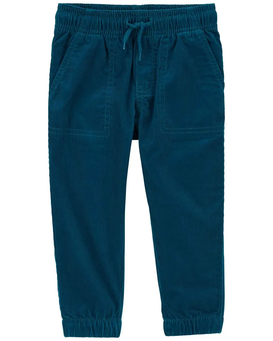 Calça infantil jogger veludo cotelê azul
