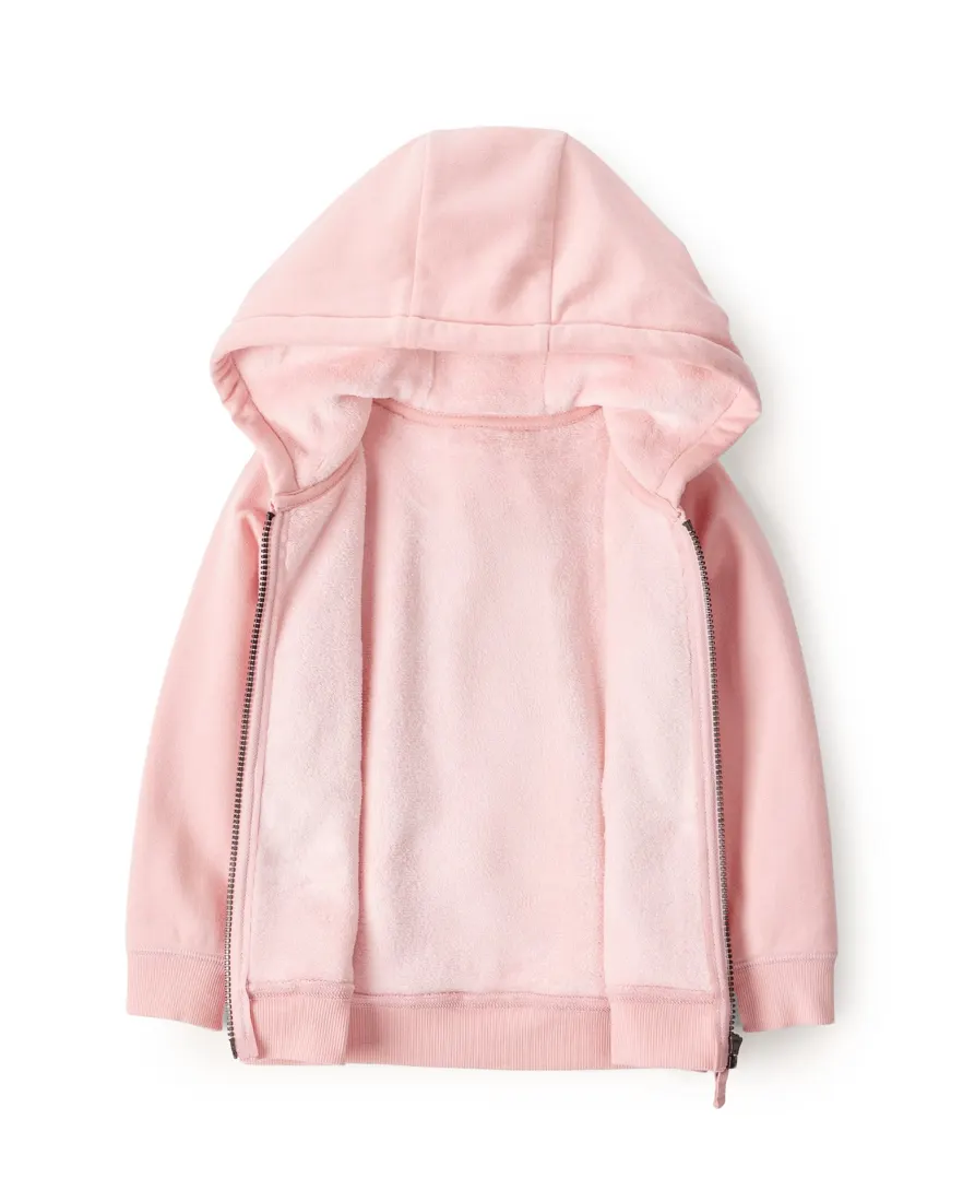 Outra vista de Blusa de moletom infantil com pelúcia - rosa