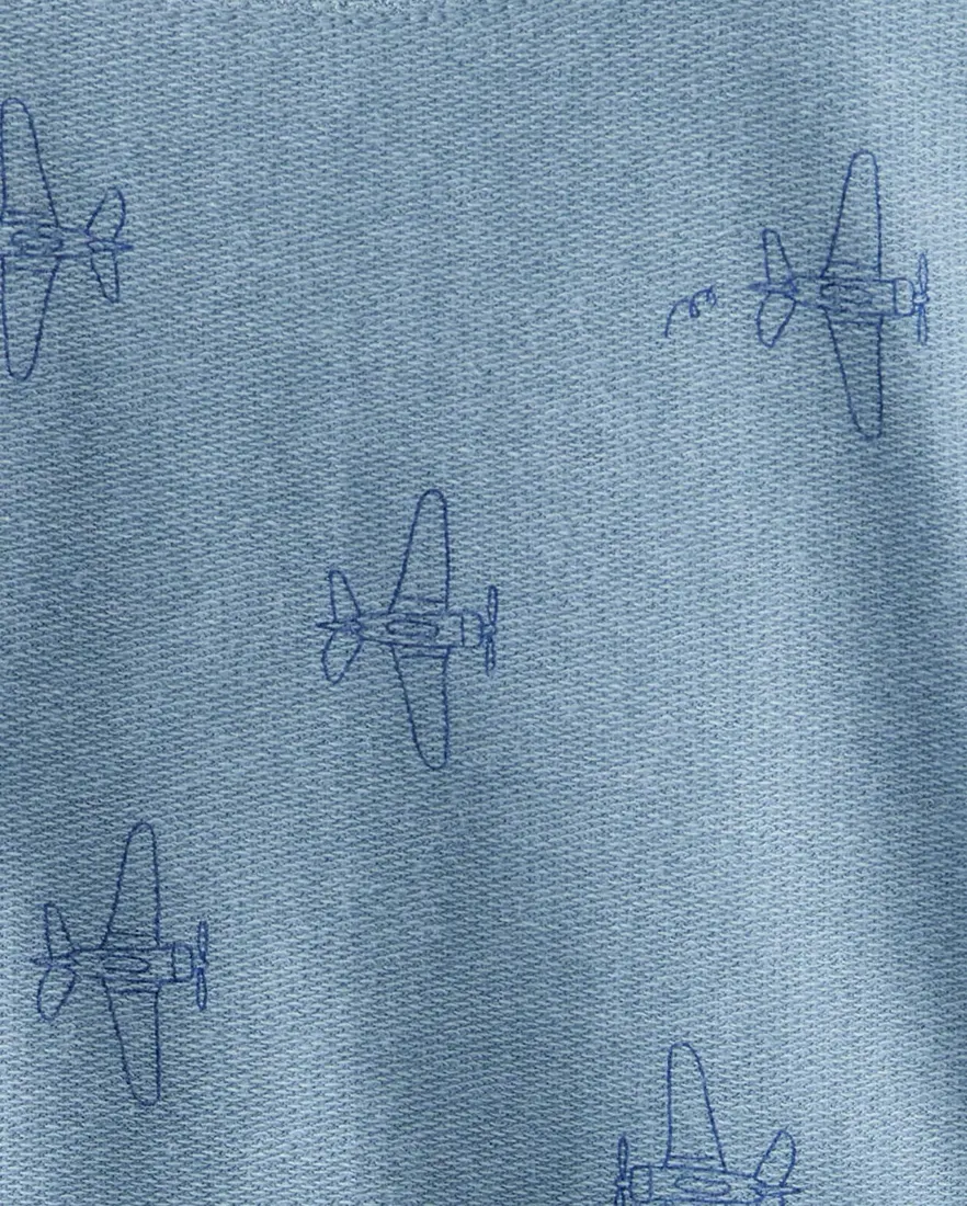 Outra vista de Conjunto longo infantil 2 peças avião - azul