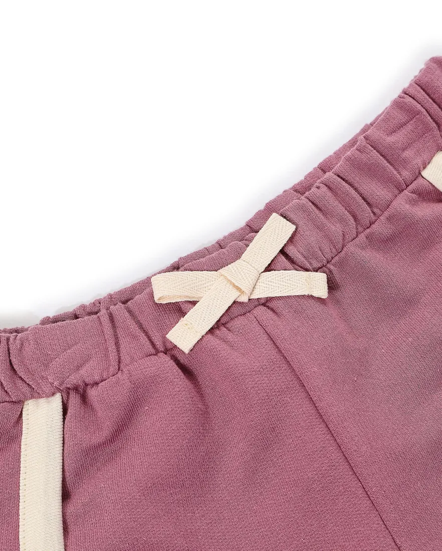 Outra vista de Short com elástico infantil menina em algodão - Lilás