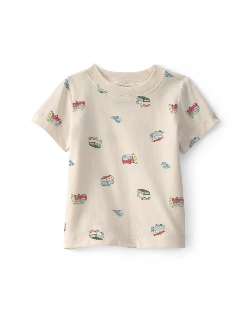 Outra vista de Jardineira jeans bebê com camiseta - multicor