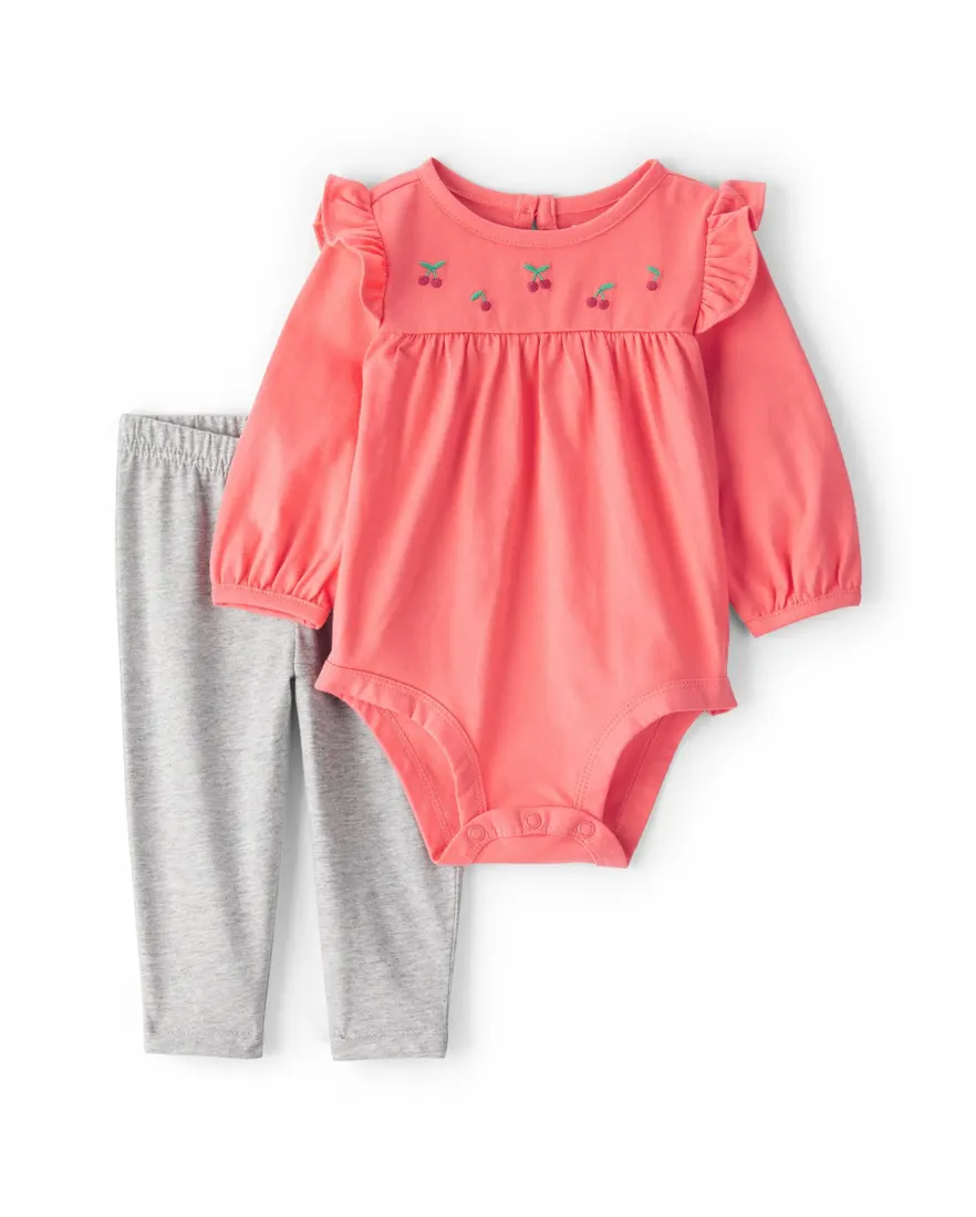 Conjunto longo bebê 2 peças cerejinhas - multicor