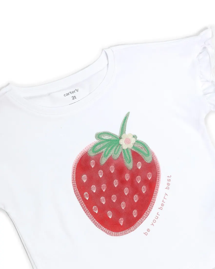 Outra vista de Camiseta infantil relaxed com babados