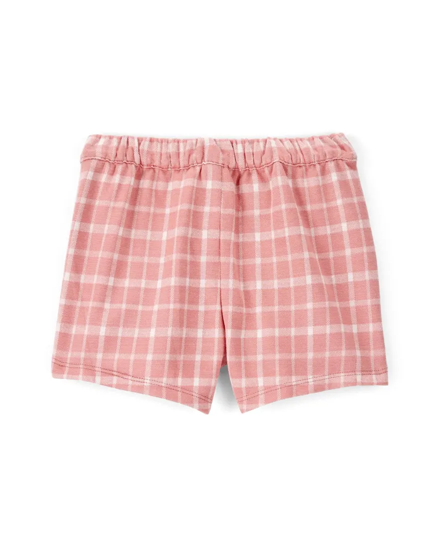 Outra vista de Short-saia infantil xadrez - rosa