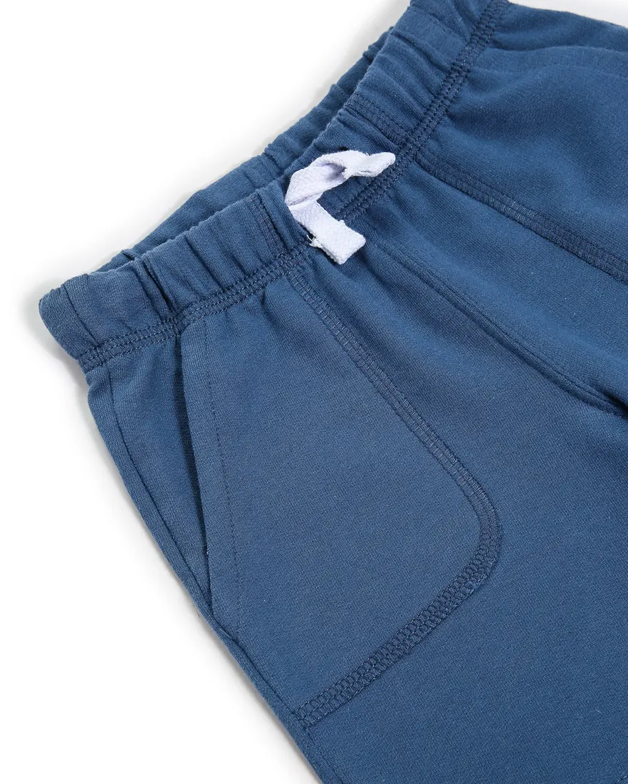 Outra vista de Bermuda infantil com cordão - Azul