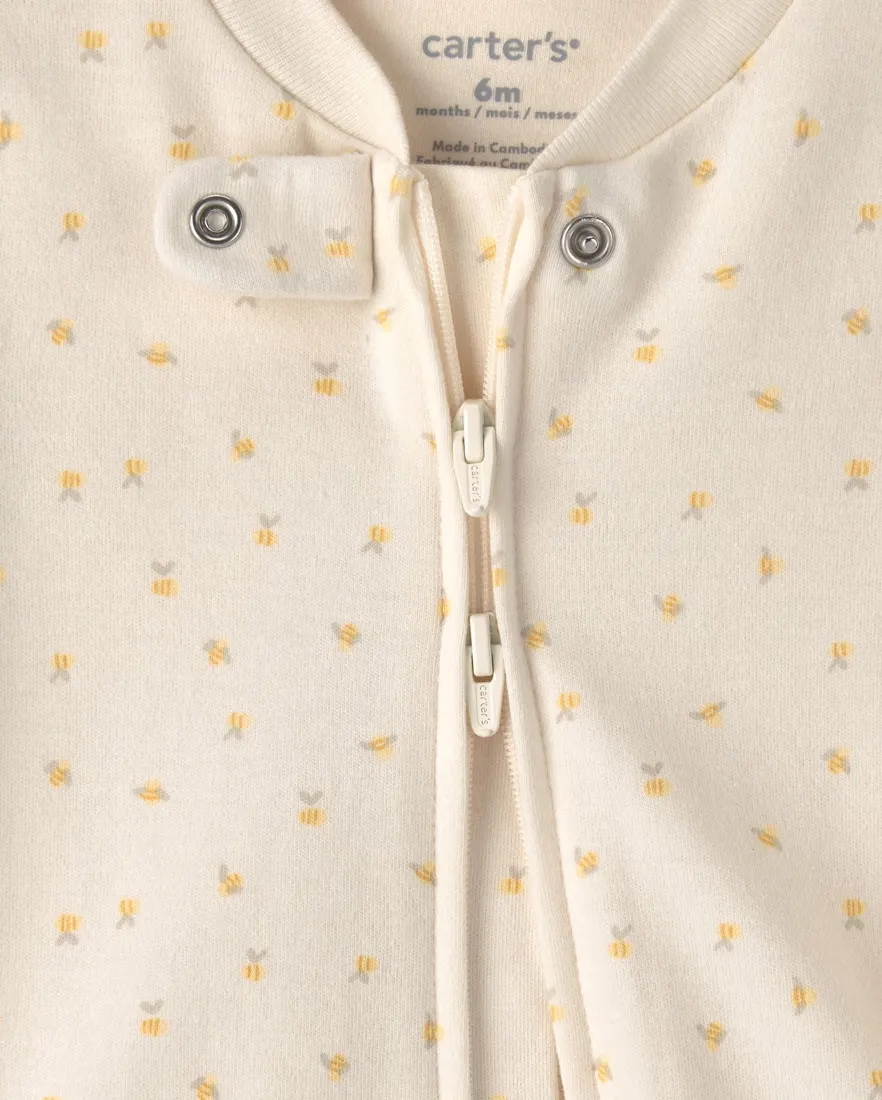 Outra vista de Macacão bebê com pezinho estampado - Bege