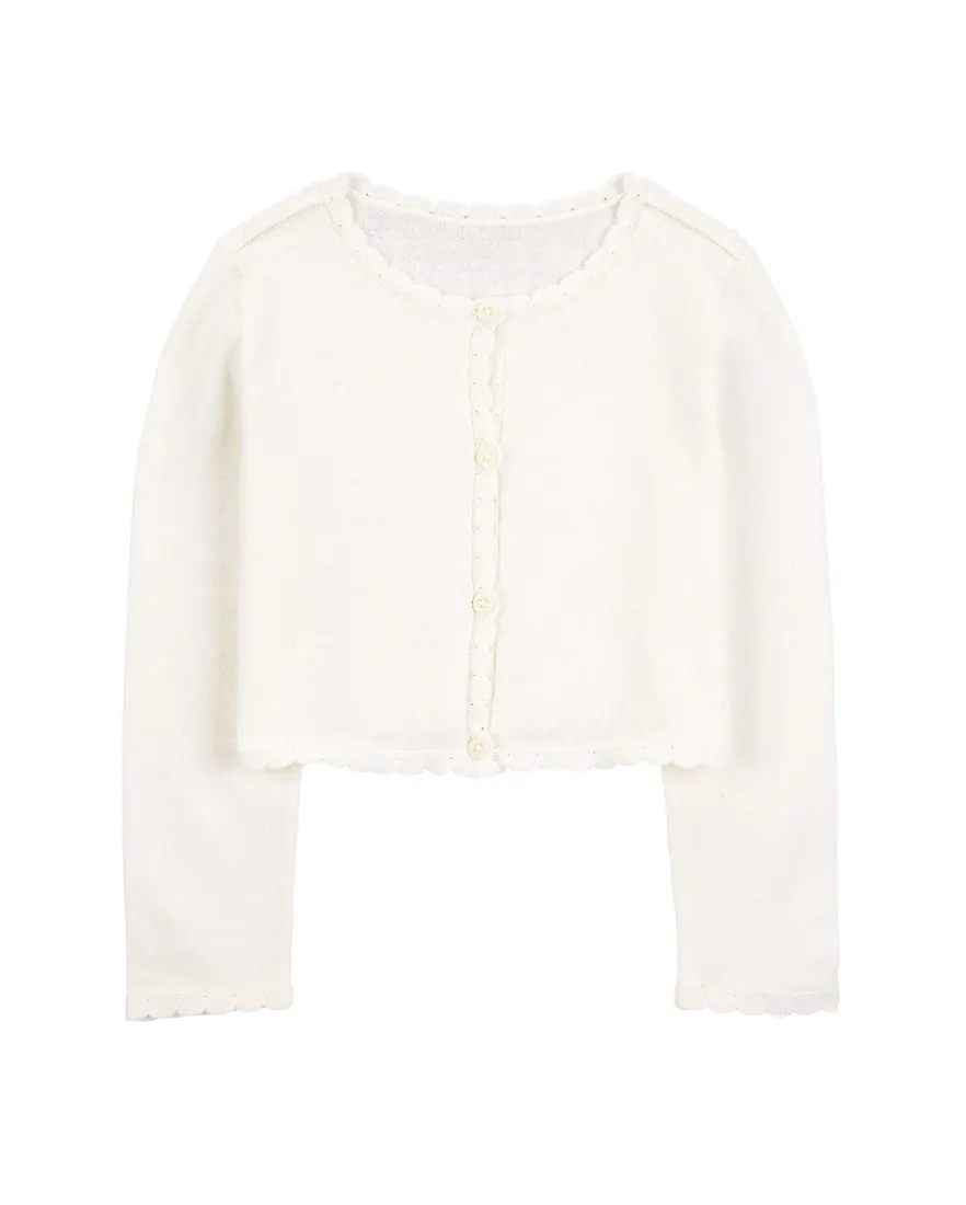 Casaco infantil de tricot off-white