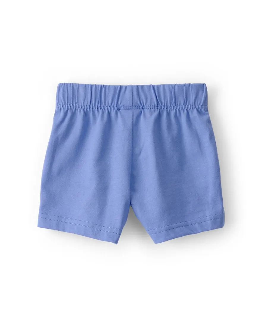 Outra vista de Kit short bebê 2 peças - Azul