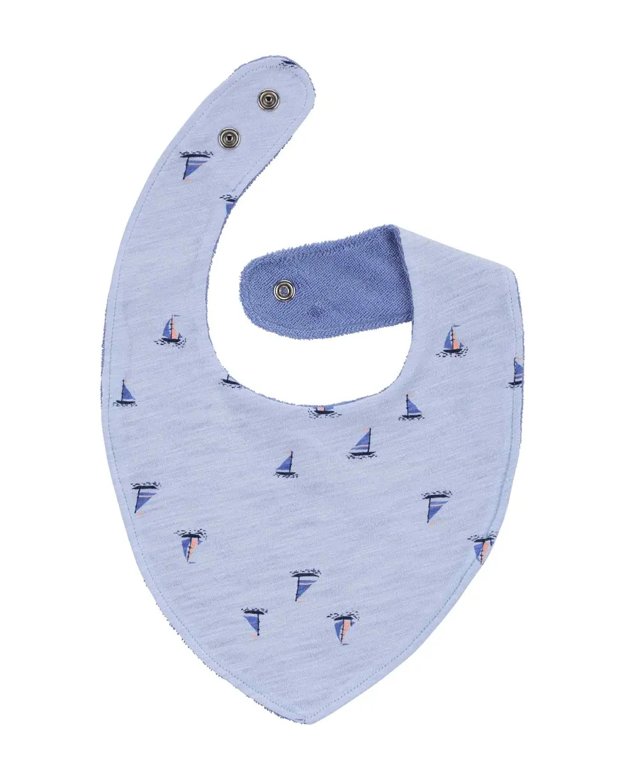 Outra vista de Kit babador bebê 3 peças barco à vela multicor