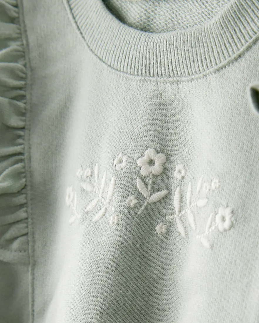 Outra vista de Conjunto longo bebê 3 peças floral - multicor
