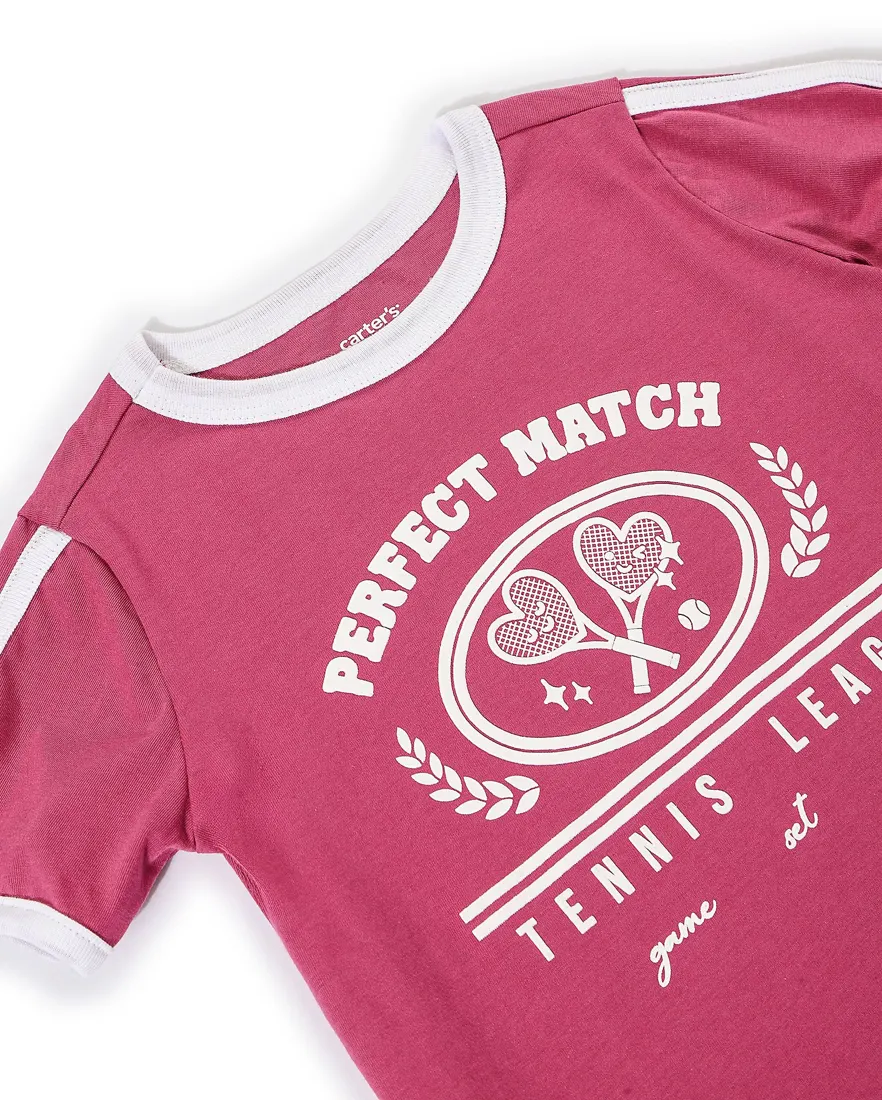 Outra vista de Camiseta infantil menina em algodão estampada
