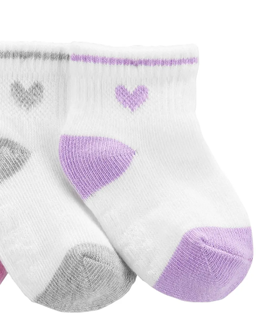 Outra vista de Kit meia bebê 6 pares coração - multicor
