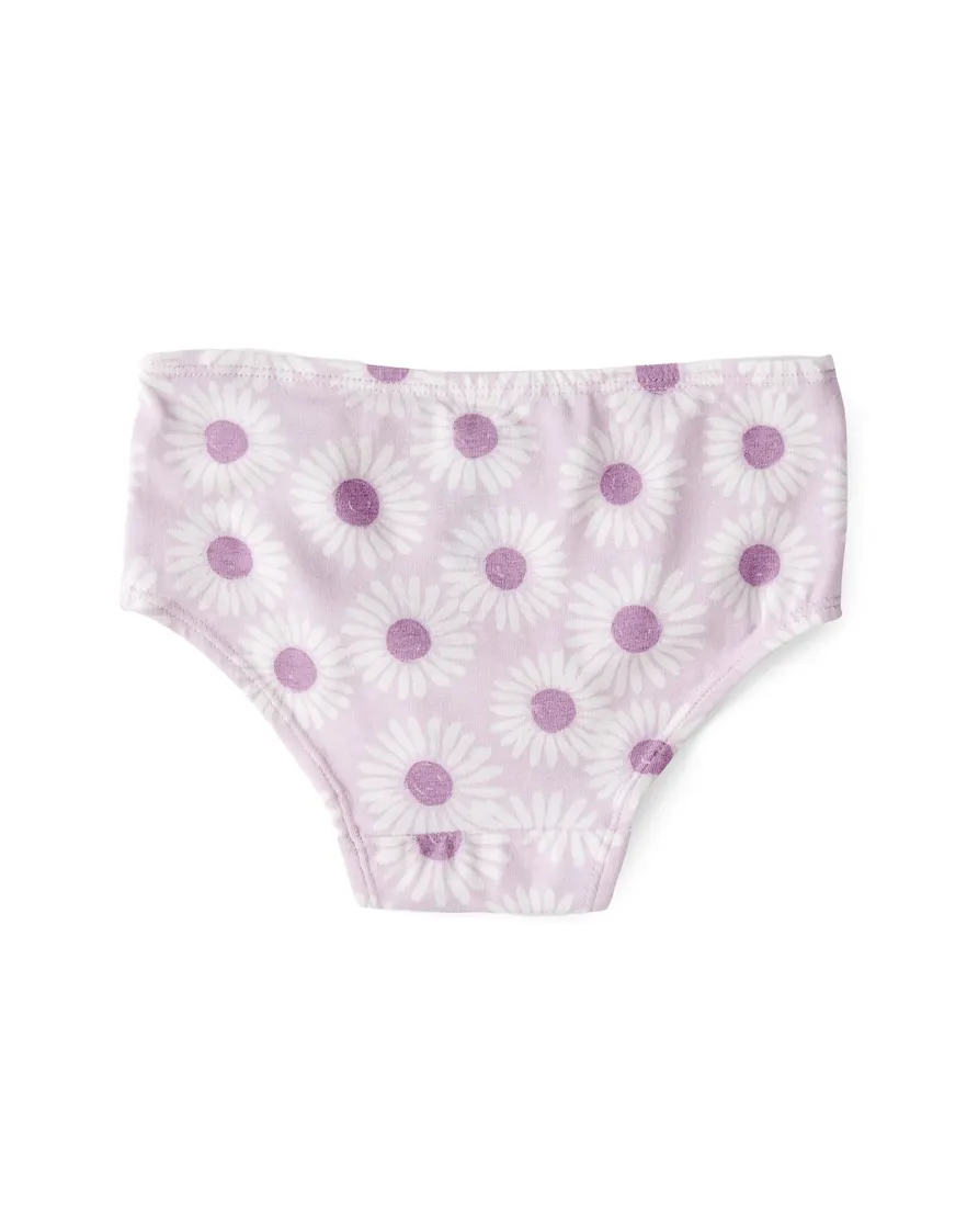 Outra vista de Kit calcinha infantil 7 peças listras floral multicor