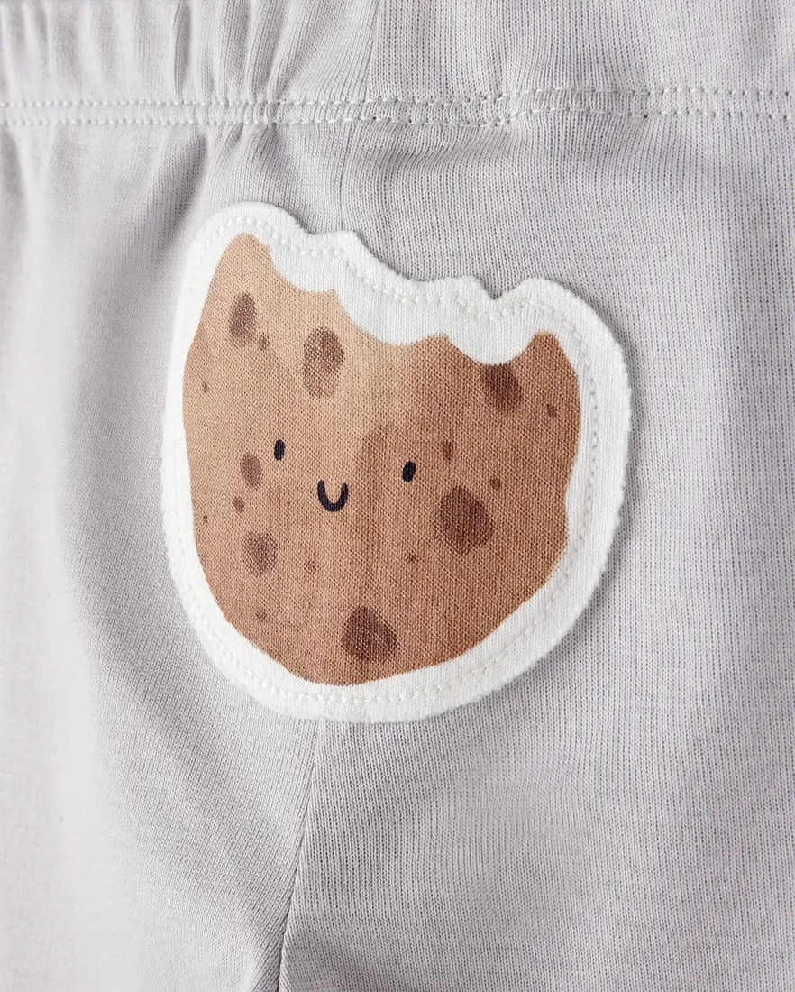 Outra vista de Conjunto longo bebê 3 peças cookies - cinza